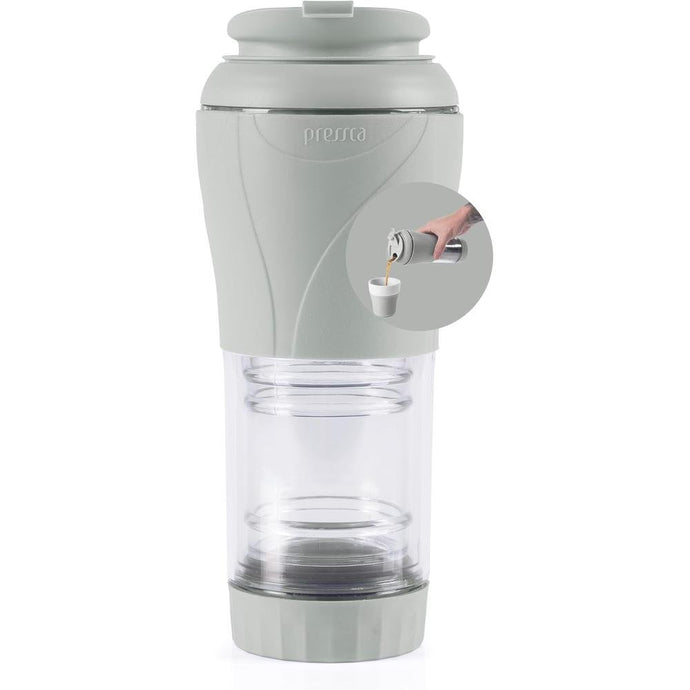 Portable Coffee & Tea Maker - Thermal Coffee & Tea Infuser, French Press, Single Serve Coffee Maker, BPA Free - Home & Kitchen Accessories & Utensils - 12 fl oz, Gray