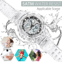 Load image into Gallery viewer, Womens Watch for Women Digital Sports Watch,7 Color LED Light Large Analog Digital Display Waterproof Watch with Alarm Stopwatch Hourly Chime Multi-Function Wrist Watches
