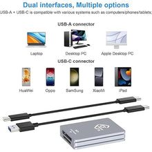Load image into Gallery viewer, CFexpress Type B/SD Dual Slot Card Reader USB C, USB 3.2 Gen 2 10Gpbs, Compatible with CFexpress Type B Card/SD Memory Card, Aluminum CFexpress Card Adapter with USB C to USB C/USB A Cable
