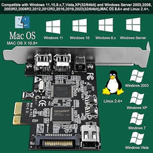 Load image into Gallery viewer, 4 Ports PCIE Firewire 400 1394A Expansion Card, Texas Instruments TI TSB43AB23, Plug and Play on Windows and MAC Desktop PCs, 3X 6Pin and 1X 4Pin 1394A Ports, 400Mbps Max Speed (FS-FW400)
