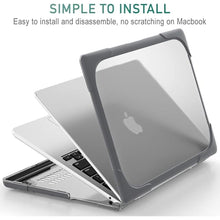 Load image into Gallery viewer, Mektron Shockproof Case for MacBook Air 15 inch 2024/2023 with M3/M2 Chip Model A2941/ A3114, 15.3” Heavy Duty Protective Hard Shell Cover with Fold Kickstand with Keyboard Skin, Gray
