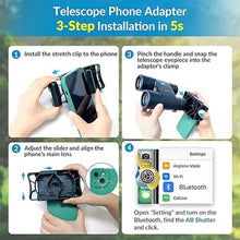Load image into Gallery viewer, APEXEL Telescope Phone Adapter, Binocular Photo Adapter for Android &amp; iPhone, Phone Holder Mount for Telescope, Monocular, Binocular, Microscope, Spotting Scope. (Including Bluetooth Shutter Remote)
