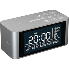 Load image into Gallery viewer, Bluetooth Speaker with Digital Alarm Clock, Wireless Charger, FM Clock Radio,Super Loudspeaker,Dimmable LED Display for Bedroom,Home, Adaptor
