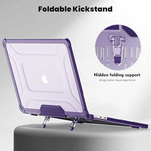 Load image into Gallery viewer, Batianda MacBook Air 15 inch Case 2024 2023 Model A3114 (M3)/ A2941 (M2)- Full Protection Anti-Collision Design Foldable Stand Durable TPU Bumper with Keyboard Cover and Screen Protector, Purple
