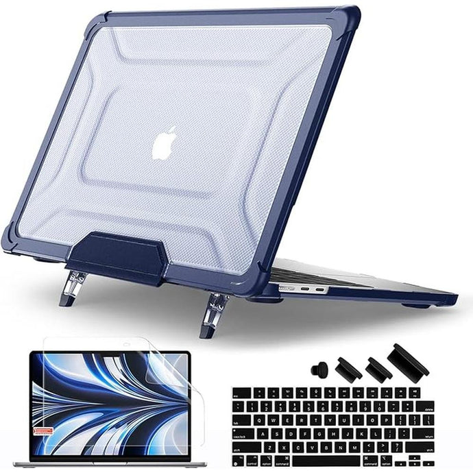 Batianda MacBook Air 15 inch Case 2024 2023 Release Model A3114 (M3)/ A2941 (M2)- Full Protection Anti-Collision Design Foldable Stand Durable TPU Bumper with Keyboard Cover and Screen Protector, Navy