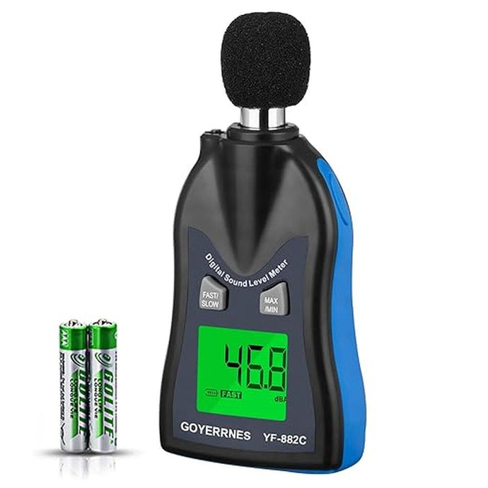 Handheld Decibel Meter, Digital Sound Level Meter 30-130dBA SPL Decibel Monitoring Tester Sound Meter Noise Decibel Reader with Max/Min Hold Data Sensor LCD Backlight Display for Home Factory
