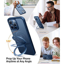 Load image into Gallery viewer, TORRAS Ultra Magnetic Ostand for iPhone 15 Pro Case [Fit for MagSafe] [Sturdy Stand &amp; Ring Holder] Military-Grade Shockproof Matte Anti-Scratch Slim Protective Kickstand Phone Case, Navy Blue 6.1 inch
