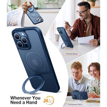 Load image into Gallery viewer, TORRAS Ultra Magnetic Ostand for iPhone 15 Pro Case [Fit for MagSafe] [Sturdy Stand &amp; Ring Holder] Military-Grade Shockproof Matte Anti-Scratch Slim Protective Kickstand Phone Case, Navy Blue 6.1 inch
