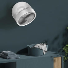 Load image into Gallery viewer, mollie 8-Inch Small Rechargeable USB Desk Fan Battery Operated with Speeds for Home Office Bedroom Mini Portable Personal Quiet Desktop Air Circulator Foldable Cooling Oscillating Table Fan
