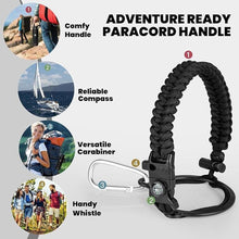 Load image into Gallery viewer, Insulated Water Bottle 40 oz, Triple Wall Vacuum Stainless Steel (Cold for 48 Hrs), Leak Proof &amp; Non-BPA, Modern Water Flask Jug with Paracord Handle &amp; Straw Spout Lids, Magic Black

