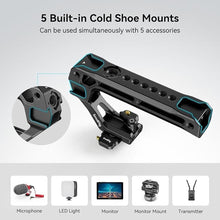 Load image into Gallery viewer, SMALLRIG Lightweight NATO Top Handle, Quick Release NATO Grip w/NATO Rail for DSLR Camera Cage, Universal Top Handle with 5 Cold Shoe Adapters - 4345

