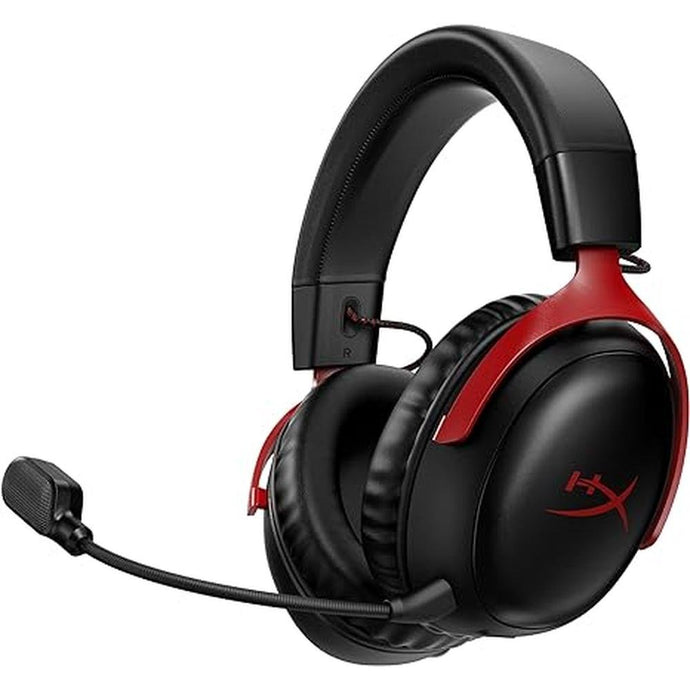 HyperX Cloud III Wireless – Gaming Headset for PC, PS5, PS4, up to 120-hour Battery, 2.4GHz Wireless, DTS Spatial Audio, 53mm Angled Drivers, Memory Foam, Durable Frame, 10mm Microphone, Black/Red