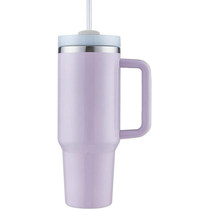 40 oz Tumbler with Handle and Straw Lid,Stainless Steel Insulated Tumblers,Travel Coffee Mug Cup, Insulated Cup,Maintains Cold Ice and Heat for Hours(Light Purple)