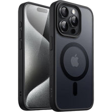 Load image into Gallery viewer, JETech Magnetic Case for iPhone 15 Pro Max 6.7-Inch Compatible with MagSafe, Translucent Matte Back Slim Shockproof Phone Cover (Black)
