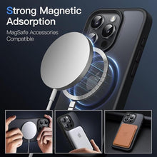 Load image into Gallery viewer, JETech Magnetic Case for iPhone 15 Pro Max 6.7-Inch Compatible with MagSafe, Translucent Matte Back Slim Shockproof Phone Cover (Black)
