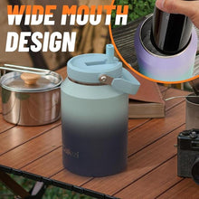 Load image into Gallery viewer, 64oz Half Gallon Water Bottle, Stainless Steel Water Bottles with Flip Straw and Top Handle, Leak Proof Tumbler with Lid and Straw, Iced for 34 Hours, Vacuum Insulated Cup for Home, Outdoors
