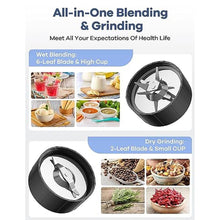 Load image into Gallery viewer, Ganiza Smoothie Blender, 900W Blenders for Shakes and Smoothies, 15-Piece Personal Blender and Grinder Combo for Kitchen, Smoothies Maker with 4 BPA-Free Portable Cup, Nutritious Recipe
