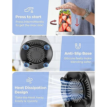 Load image into Gallery viewer, Ganiza Smoothie Blender, 900W Blenders for Shakes and Smoothies, 15-Piece Personal Blender and Grinder Combo for Kitchen, Smoothies Maker with 4 BPA-Free Portable Cup, Nutritious Recipe
