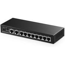Load image into Gallery viewer, Binardat 10 Port Gigabit Ethernet Switch, 8 Ports 100/1000Mbps, 2 Gigabit Uplink, Support Vlan, Metal Case Unmanaged Plug and Play

