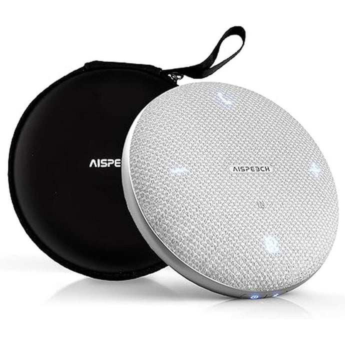 Bluetooth Conference Speakerphone M4 Conference Microphone with AI Noise Reduction AI Transcription Full-Duplex 360° Omnidirectional Voice Pickup USB Speaker for Teams Zoom Home Office, Gray