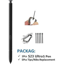Load image into Gallery viewer, Galaxy S23 Ultra S Pen Replacement (WithBluetooth) for Samsung Galaxy S23 Ultra 5G All Versions Stylus Touch S Pen +Tips/Nibs (Phantom Black)
