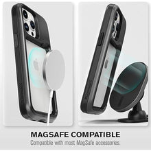 Load image into Gallery viewer, VENA vCommuteX for iPhone 15 Pro Max Wallet Case (MagSafe Compatible), [Military Grade Drop Protection] Detachable Leather Cover Slot Card Holder with Kickstand - Black
