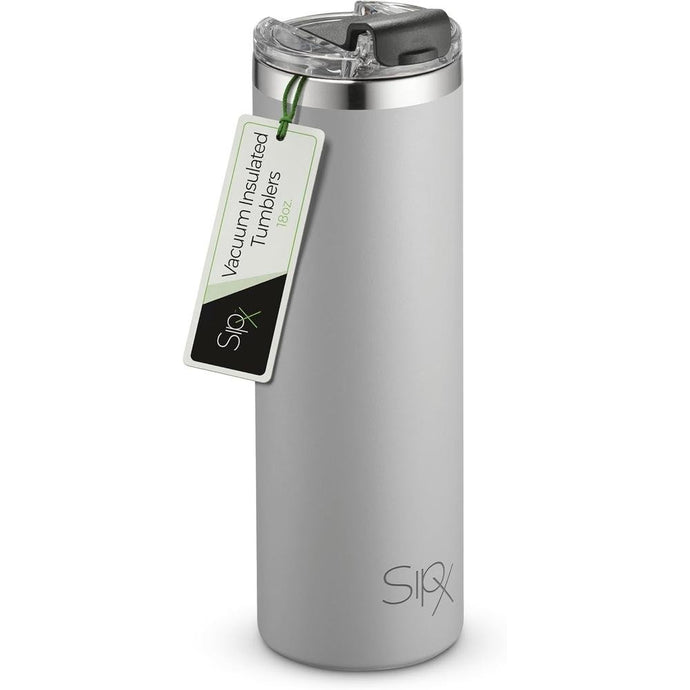SIPX™ Triple-Insulated Tumblers - 18 Oz. Slim Modern Tumbler With Lid, insulated Cup Keeps Hot For 12 Hours, Stainless Steel Tumbler Made Of Sustainable Material, Coffee Travel Mug (Grey)