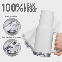 Load image into Gallery viewer, 40 oz Tumbler with Handle and Straw Lid,Insulated Reusable Stainless Steel Water Bottle Travel Mug?Cupholder Friendly Double Wall Vacuum Sealed Cup (Cold White)
