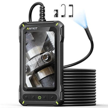 Load image into Gallery viewer, Anykit Borescope Inspection Camera with Light, Industrial Endoscope Camera with 4.3” HD Screen, Waterproof Digital Snake Cam, Semi-Rigid Cable Bore Scope for Pipe, Engine, Inside Wall, Duct (10 FT)
