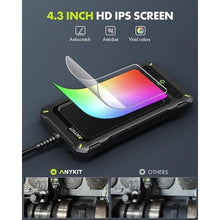 Load image into Gallery viewer, Anykit Borescope Inspection Camera with Light, Industrial Endoscope Camera with 4.3” HD Screen, Waterproof Digital Snake Cam, Semi-Rigid Cable Bore Scope for Pipe, Engine, Inside Wall, Duct (10 FT)
