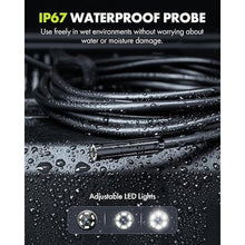 Load image into Gallery viewer, Anykit Borescope Inspection Camera with Light, Industrial Endoscope Camera with 4.3” HD Screen, Waterproof Digital Snake Cam, Semi-Rigid Cable Bore Scope for Pipe, Engine, Inside Wall, Duct (10 FT)
