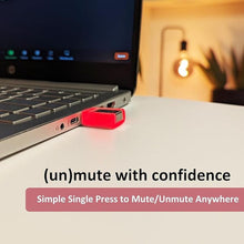 Load image into Gallery viewer, MuteMe Mini - USB A - Illuminated Physical Mute Button for Zoom, Teams, WebEx &amp; More (As Seen on Shark Tank)! Mac/PC Compatible. USB Cord &amp; Adapter Included. Free Software Download Required.
