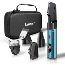 Load image into Gallery viewer, Body Hair Trimmer for Men, kensen 3-in-1Body Groomer for Men, Men&#39;s Groin &amp; Pubic Hair Trimmer, Wet/Dry Cordless Waterproof Male Hygiene Razor, Men&#39;s Gift (Green)
