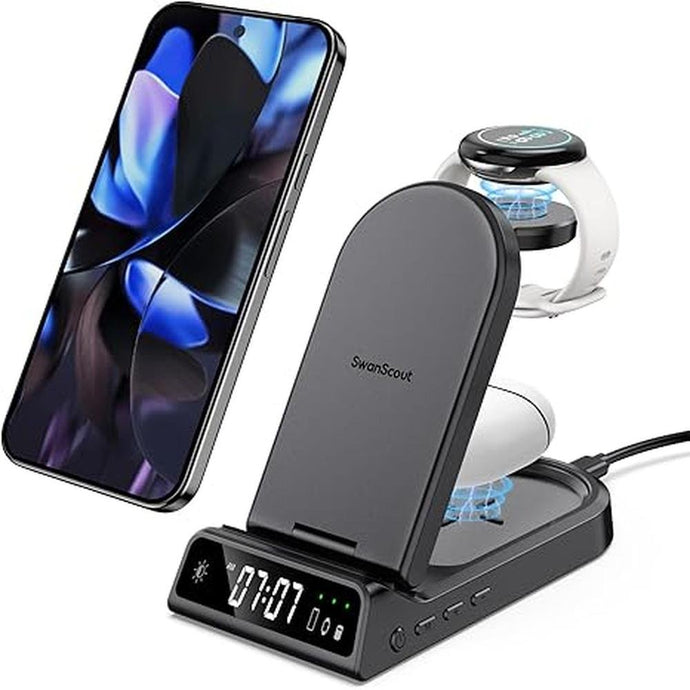 702G Wireless Charger for Google Pixel Watch 1 & Galaxy Watch Ultra/7/6/5/4, Pixel Buds Pro 2