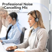 Load image into Gallery viewer, Headset wtih Mic, USB Headset with Microphone for PC, Computer Headset with Noise Canceling Microphone with Mute for Home Office Online Skype Zoom Meetings
