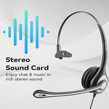 Load image into Gallery viewer, Headset wtih Mic, USB Headset with Microphone for PC, Computer Headset with Noise Canceling Microphone with Mute for Home Office Online Skype Zoom Meetings
