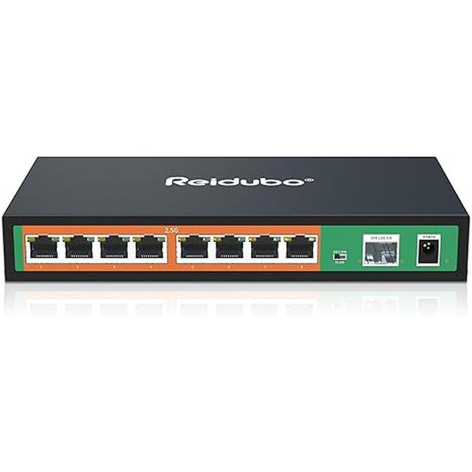 9 Port 2.5GB Switch, 8x2.5G Ports with 10G SFP Uplink, Unmanaged 2.5Gb Ethernet Network Switch, Plug & Play, Desktop/Wall-Mount, Fanless Metal Design