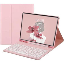 Load image into Gallery viewer, Keyboard Case for Galaxy Tab S10 Plus/S9 FE Plus/S9 Plus/S8 Plus/S7 Plus/S7 FE, Cute Round Keys Slim Folio Cover with S Pen Holder, Magnetically Wireless Detachable Keyboard (Pink)
