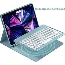 Load image into Gallery viewer, Keyboard Case for Galaxy Tab S10 Plus/S9 FE Plus/S9 Plus/S8 Plus/S7 Plus/S7 FE, Cute Round Keys Slim Folio Cover with S Pen Holder, Magnetically Wireless Detachable Keyboard (Pink)
