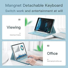 Load image into Gallery viewer, Keyboard Case for Galaxy Tab S10 Plus/S9 FE Plus/S9 Plus/S8 Plus/S7 Plus/S7 FE, Cute Round Keys Slim Folio Cover with S Pen Holder, Magnetically Wireless Detachable Keyboard (Pink)
