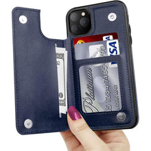 Load image into Gallery viewer, LETO for iPhone 15 Pro Wallet Case - Flip Folio Leather Kickstand - Fashionable Designs - Credit Card Holder - Protective Phone Cover for Women and Girls - 6.1&quot; - Navy Blue
