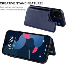Load image into Gallery viewer, LETO for iPhone 15 Pro Wallet Case - Flip Folio Leather Kickstand - Fashionable Designs - Credit Card Holder - Protective Phone Cover for Women and Girls - 6.1&quot; - Navy Blue
