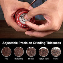 Load image into Gallery viewer, M6 Manual Coffee Grinder,Beautiful Design for Women,Smooth Grinding &amp; Labor Saving,Portable Mini Hand Coffee Grinder for Espresso Pour Over French Press at Home or Camping Travling,Red
