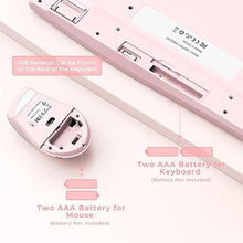 Load image into Gallery viewer, Wireless Keyboard and Mouse - Ergonomic Keyboard and Mouse Combo Full Size Keyboard Cordless with Palm Wrist Rest Ergonomic Mouse Wireless for Windows Computers Laptops - Pink
