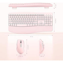 Load image into Gallery viewer, Wireless Keyboard and Mouse - Ergonomic Keyboard and Mouse Combo Full Size Keyboard Cordless with Palm Wrist Rest Ergonomic Mouse Wireless for Windows Computers Laptops - Pink

