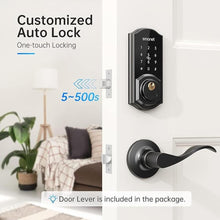 Load image into Gallery viewer, Keyless Entry Door Lock with Handle Set,Smart Locks for Front Door,Auto Lock,Digital Bluetooth Wireless Deadbolt with App,Key Fobs,Code,Keys for Home,Office,Airbnb,Black
