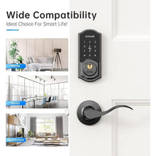 Load image into Gallery viewer, Keyless Entry Door Lock with Handle Set,Smart Locks for Front Door,Auto Lock,Digital Bluetooth Wireless Deadbolt with App,Key Fobs,Code,Keys for Home,Office,Airbnb,Black
