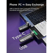Load image into Gallery viewer, MOVE SPEED 128GB Thumb Drive, 1000MB/s Read Write Speed, USB 3.2 Gen2+Type C Dual Interface SSD Drive with Leather Case Memory Stick for iPhone 15, 16 Series/MacBook/Android/Audio etc(1 Pack)
