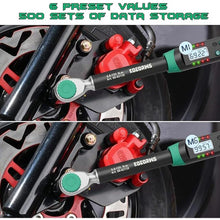 Load image into Gallery viewer, 3/8 Inch Drive Digital Torque Wrench, 5.02-99.57Ft.lb/6.8-135N.m, Long Electronic Torque Wrench with Preset Value, Buzzer &amp; LED Indicator, ±2% Accuracy Torque Wrench for Bike, Motorcycles
