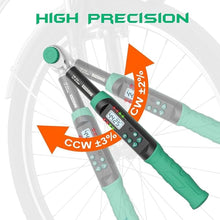 Load image into Gallery viewer, 3/8 Inch Drive Digital Torque Wrench, 2.21-44.25Ft.lb/3-60N.m, with Preset Value, Buzzer &amp; LED Indicator, ±2% Accuracy Torque Wrench for Bike, Motorcycles

